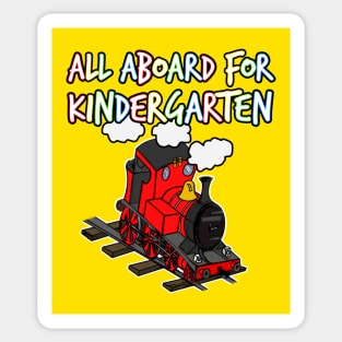 All Aboard For Kindergarten Steam Train (Red) Sticker